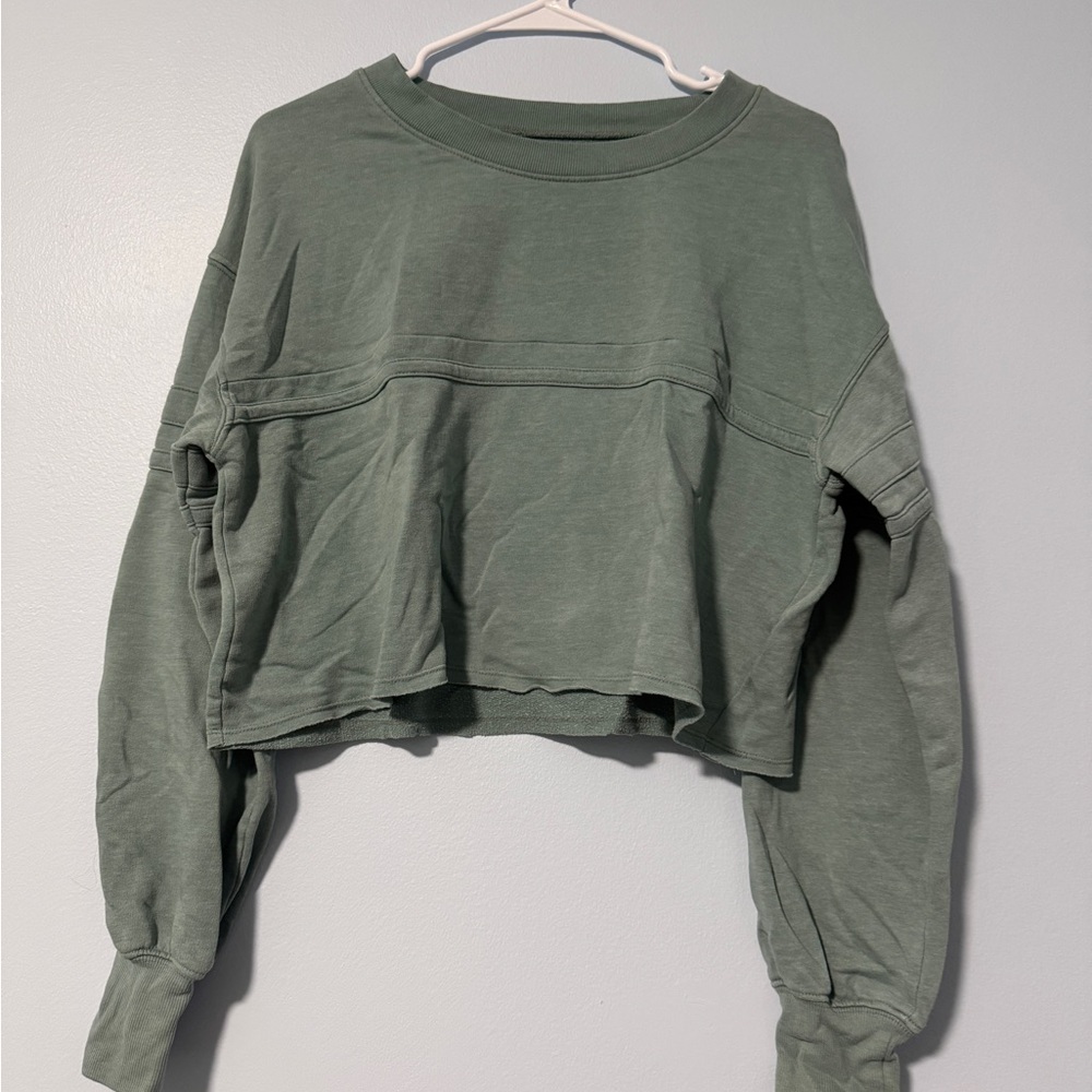 Women's Turquoise Cropped Sweatshirt